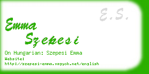 emma szepesi business card